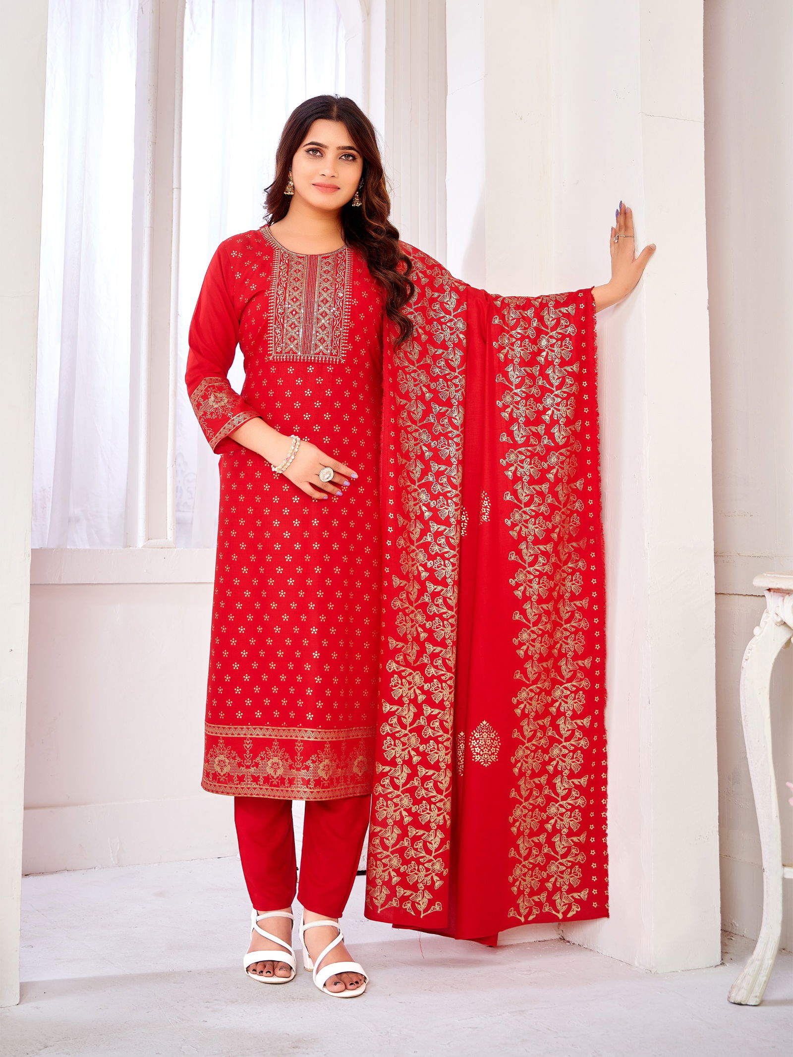 Ankita Vol 2 By Krishna Rayon Foil Printed Kurti With Bottom Dupatta Wholesale Online
